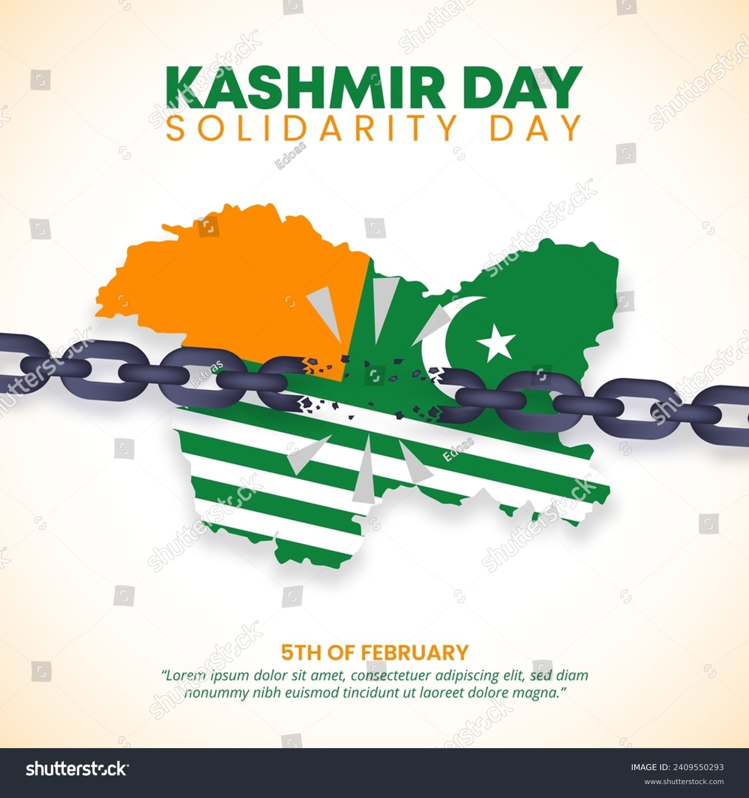 Kashmir Day Solidarity Day background with a - Royalty Free Stock ...