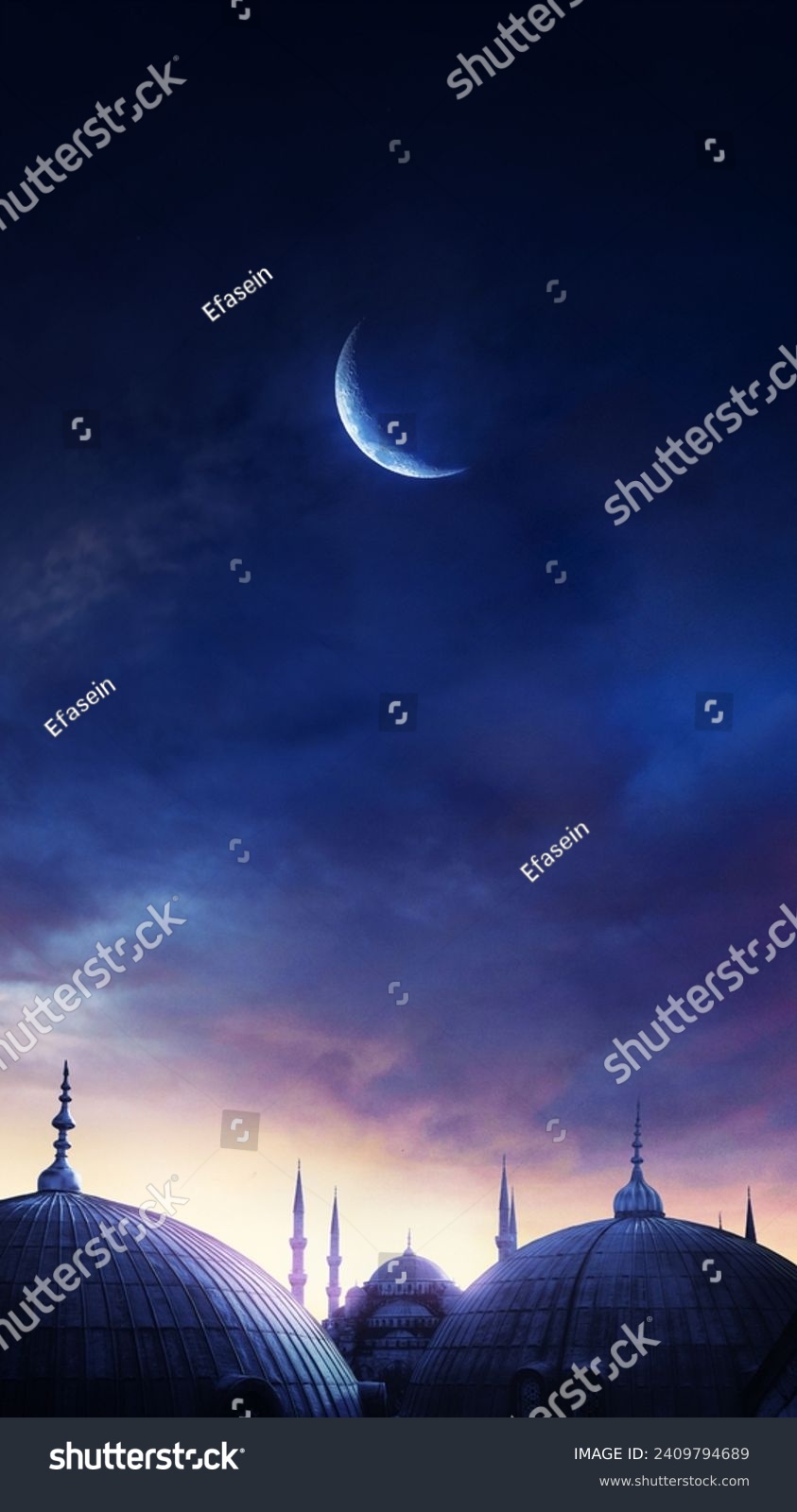 Mosque vertical image, social media story, Ramadan or islamic concept #2409794689