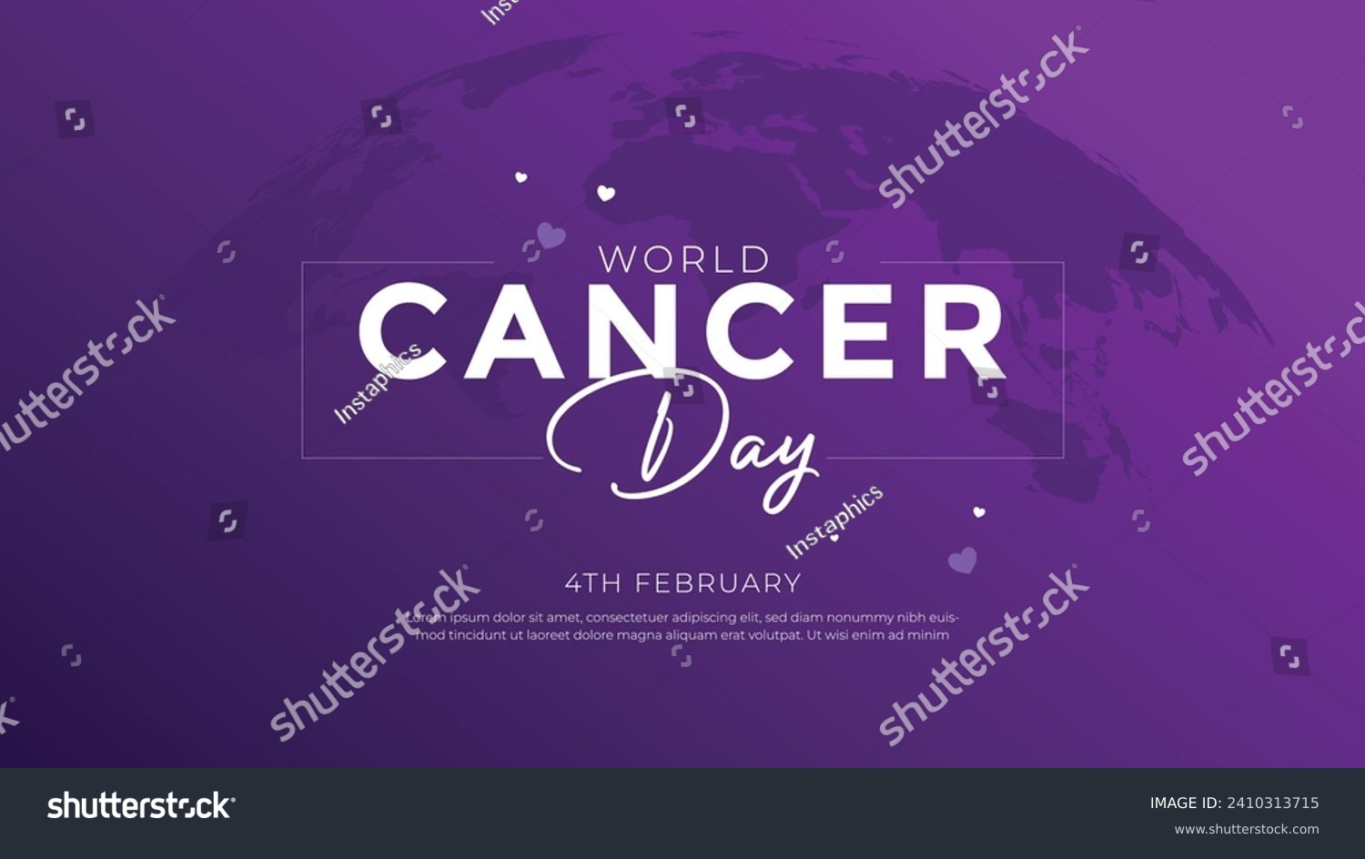 World Cancer Day concept. Lavender Ribbon. Vector illustration. #2410313715