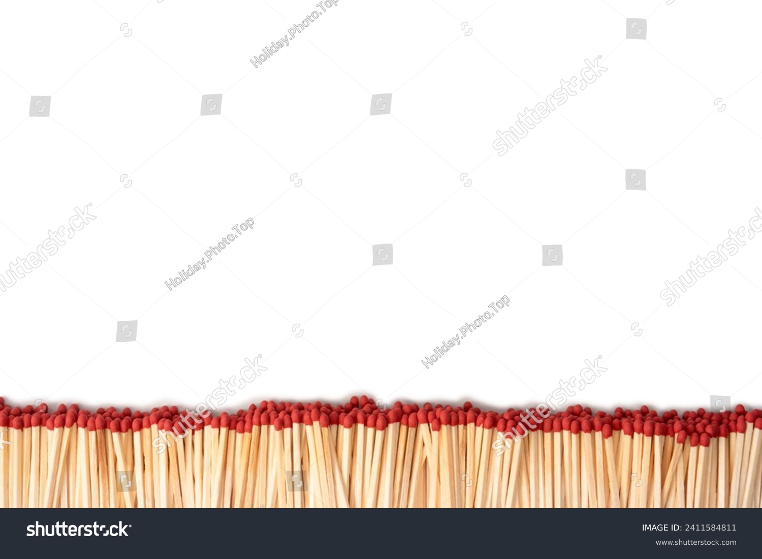 Boxes with new matchsticks isolated on a background. Top view.  #2411584811
