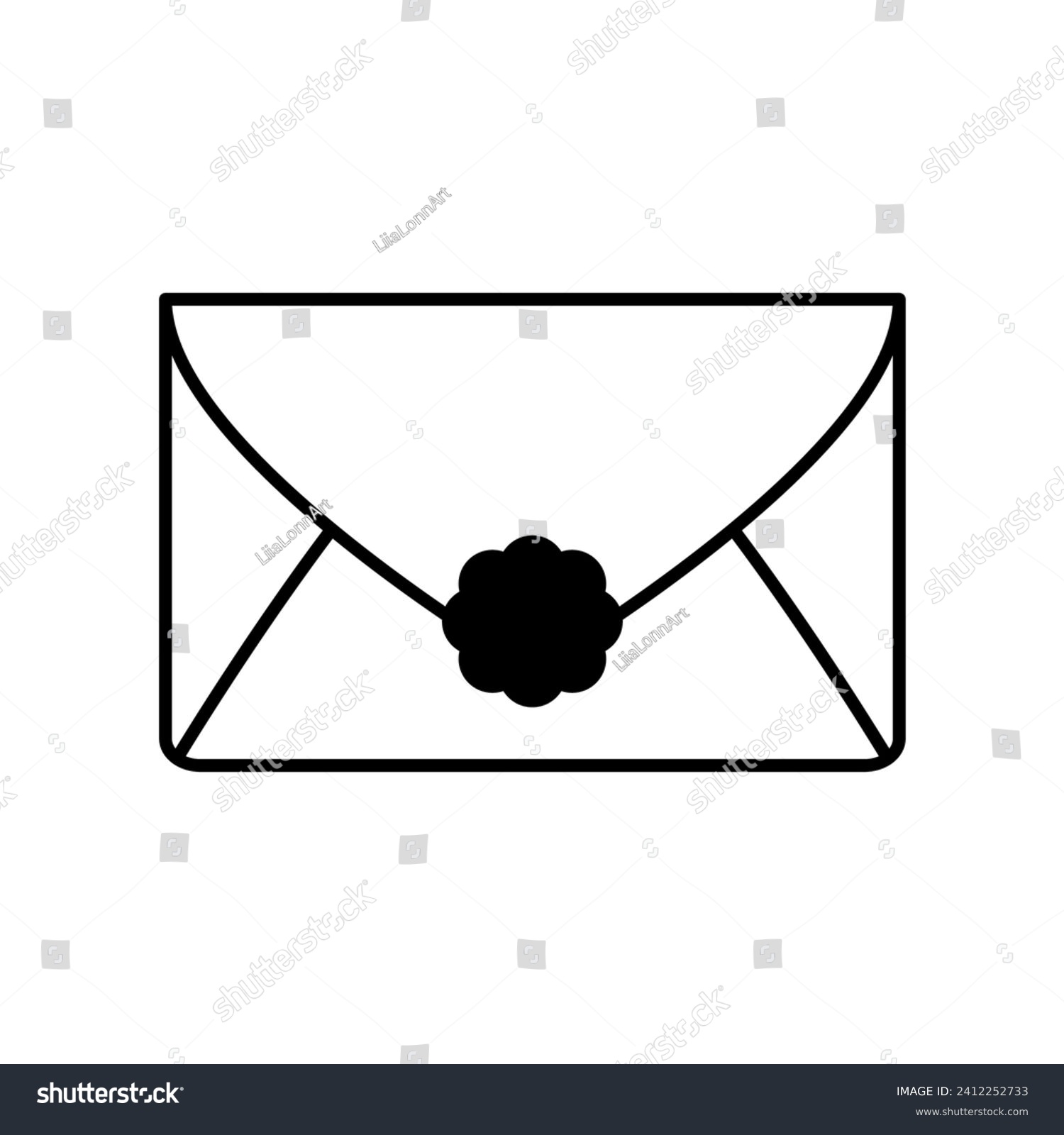 Closed envelope clipart doodle element with a - Royalty Free Stock ...