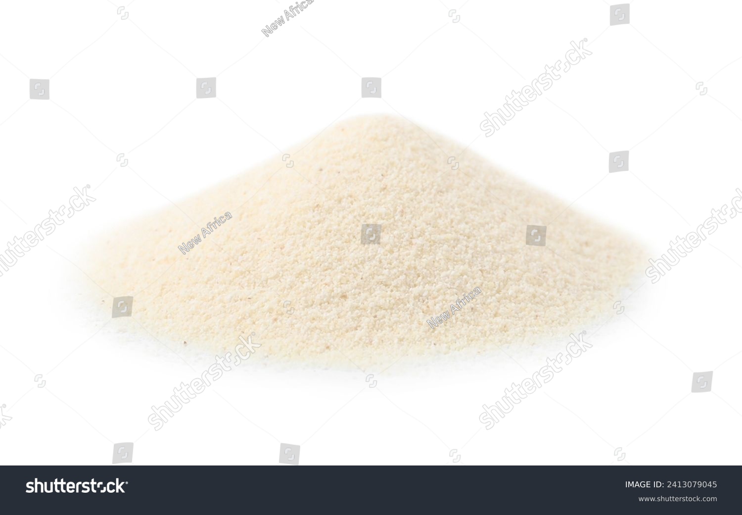 Pile of uncooked organic semolina isolated on white #2413079045