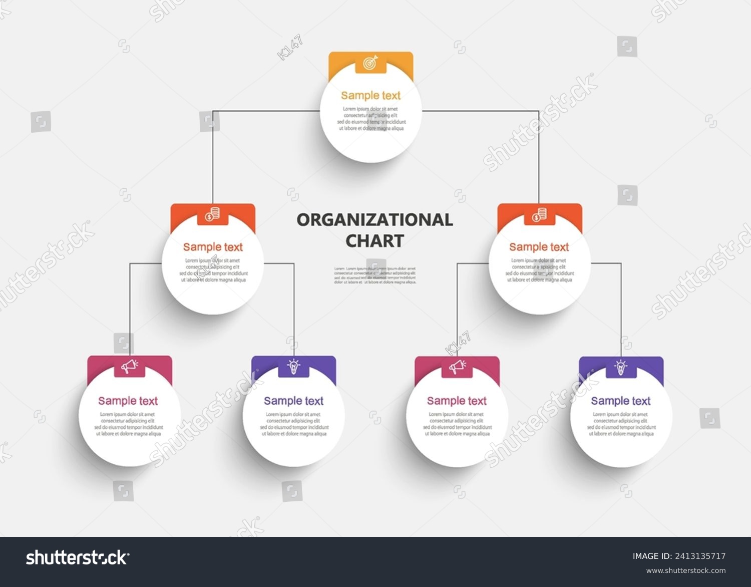 Business hierarchy organogram chart infographics - Royalty Free Stock ...