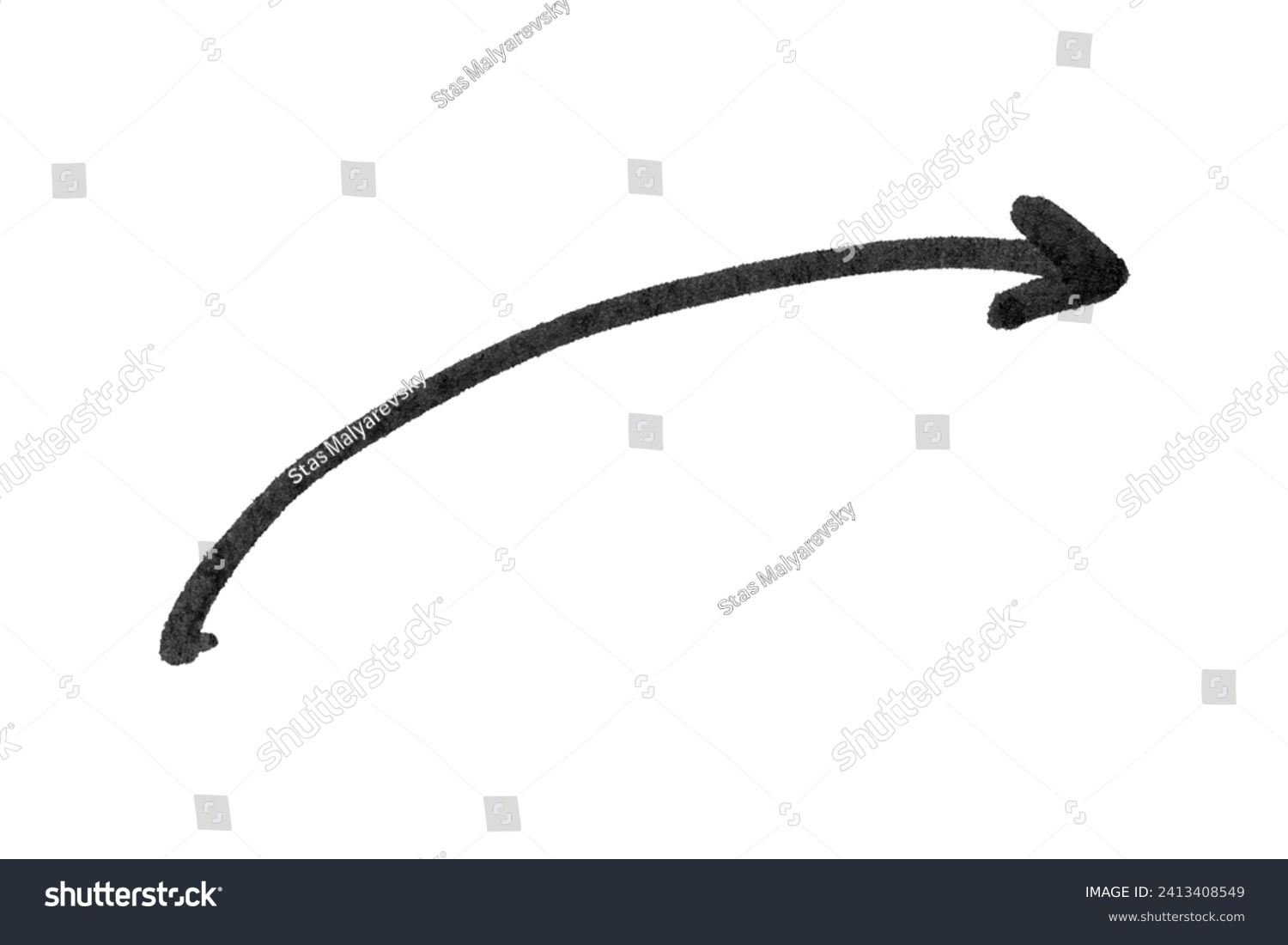 Arrow. Realistic rough black marker. Set of ink lines. The doodle is drawn on a white isolated background with a black marker. Hand painted. Black marker on paper isolated on white background #2413408549