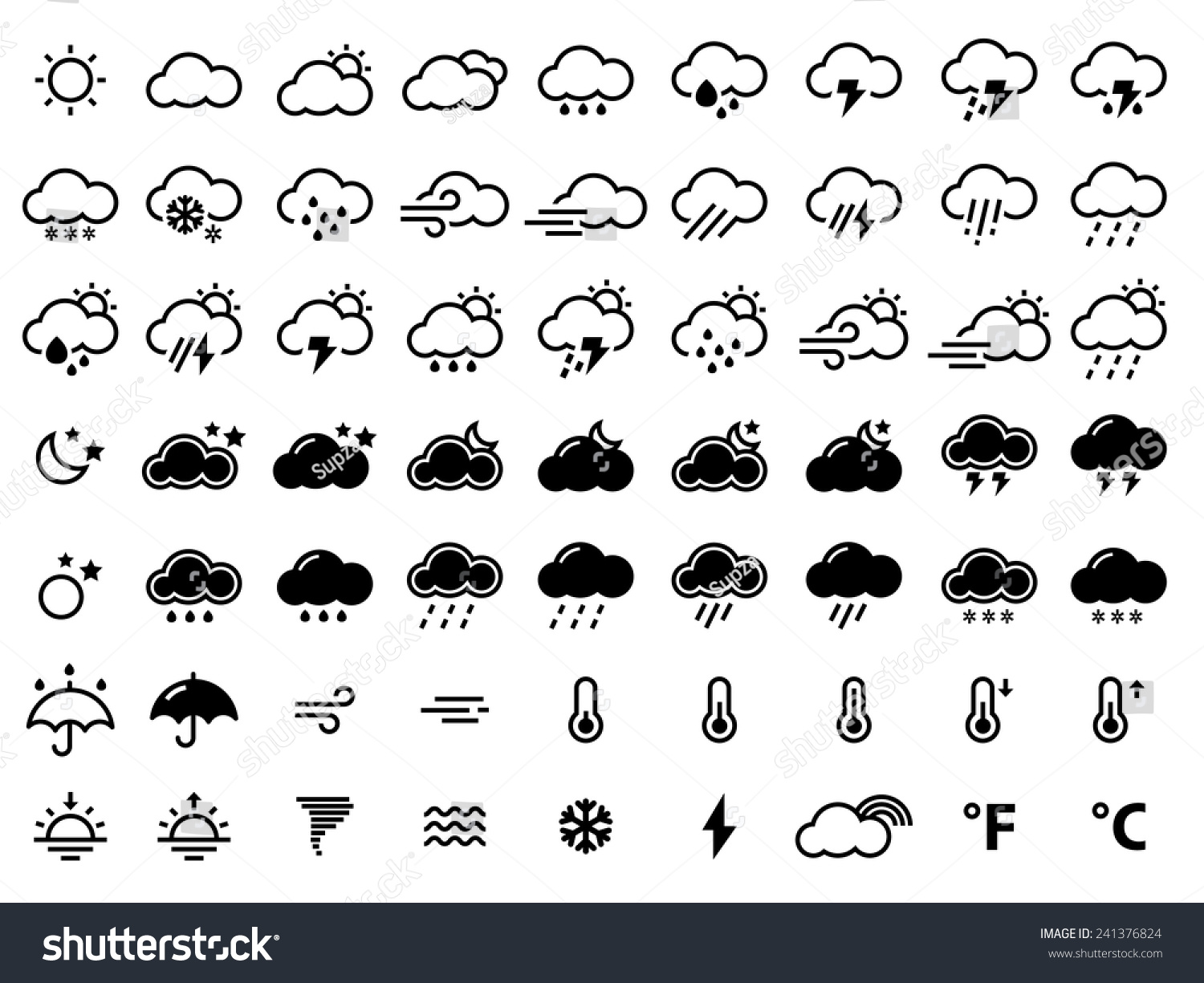 Set of weather icons #241376824
