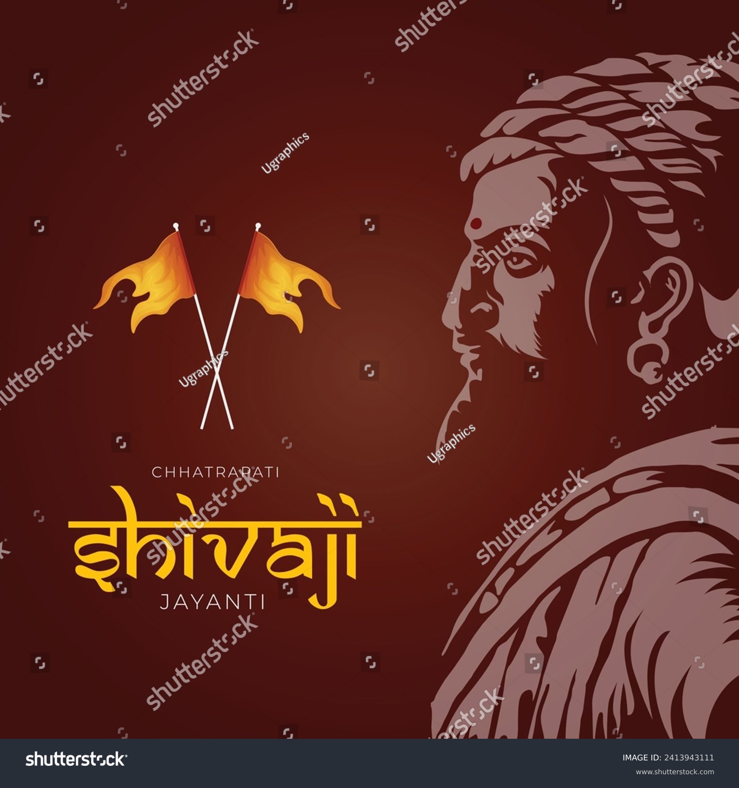 Happy Chhatrapati Shivaji Maharaj Jayanti Social - Royalty Free Stock ...