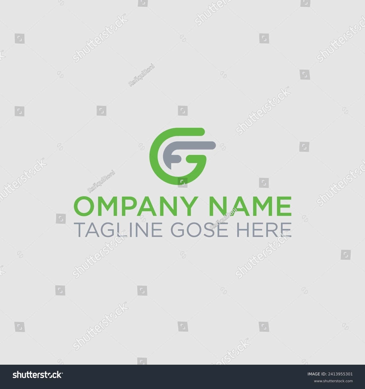 letter GF logo design vector template design for - Royalty Free Stock ...