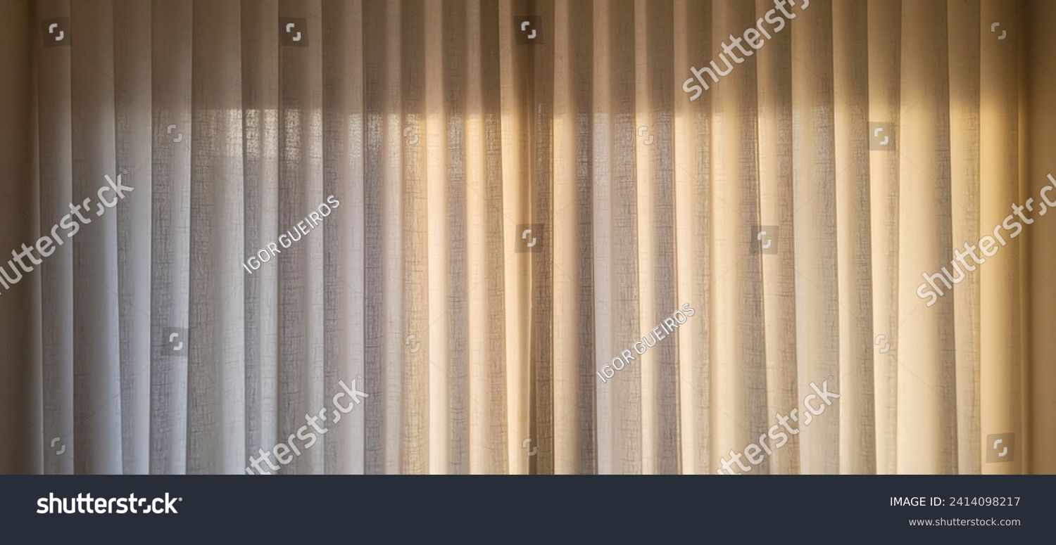 "Radiant and welcoming, this sunlit house curtain creates a warm and inviting atmosphere. Purchase this image and illuminate your projects with luminosity and comfort!" #2414098217