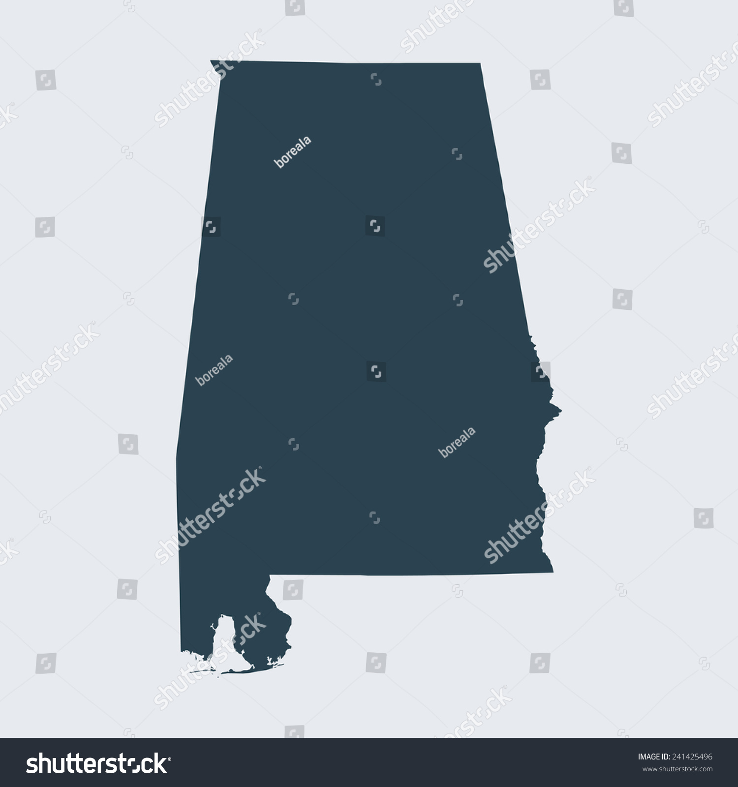 Map Of Alabama Royalty Free Stock Vector 241425496