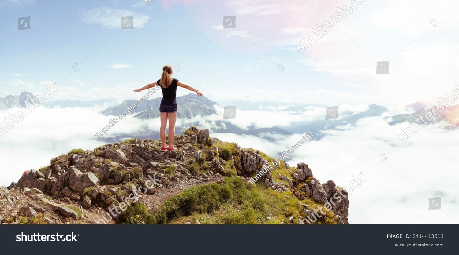 Austria, south tyrol, hiker stock photo #2414413613
