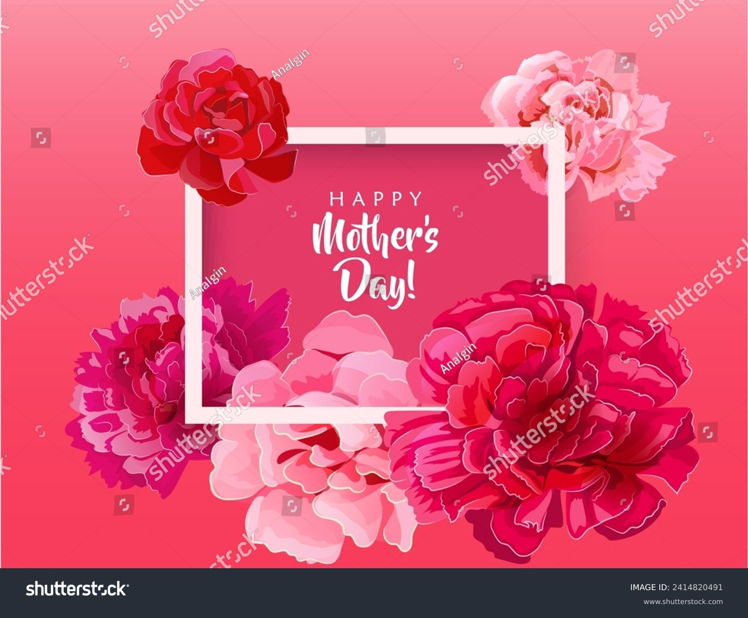 Rectangular congratulations card for Mother's - Royalty Free Stock ...