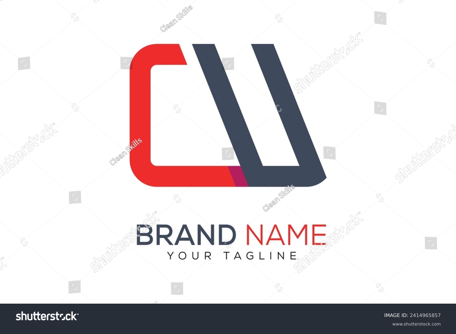 Letter cu logo design template - Royalty Free Stock Vector 2414965857 ...