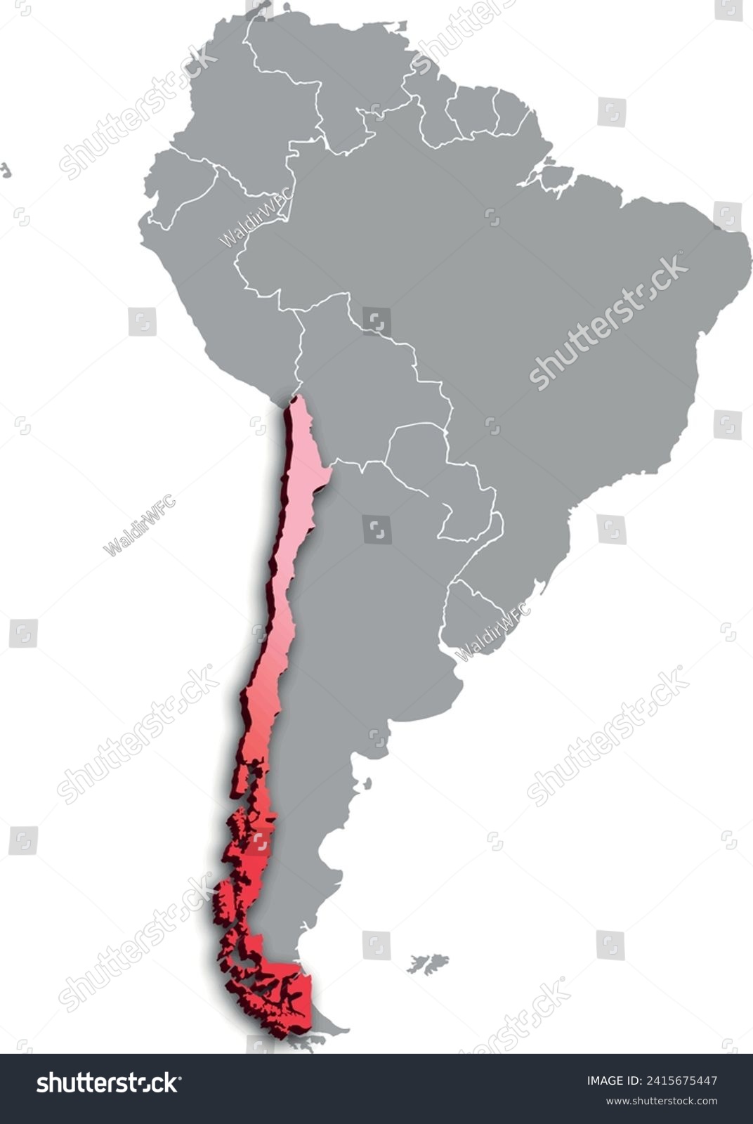 Map Of CHILE With The Countries Of South America Royalty Free Stock Avopix 2415675447 