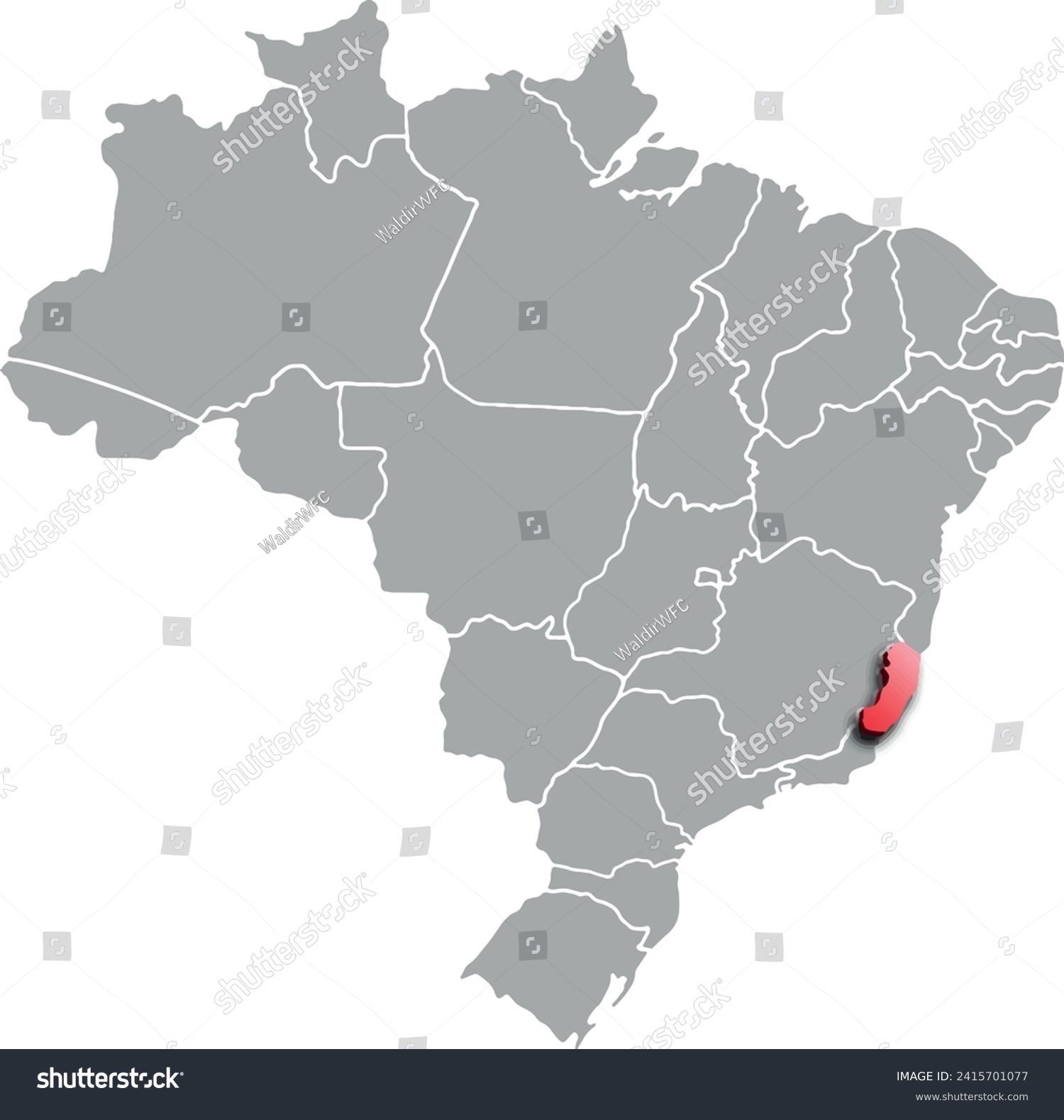 ESPIRITO SANTO DEPARTMENT MAP PROVINCE OF BRAZIL - Royalty Free Stock ...