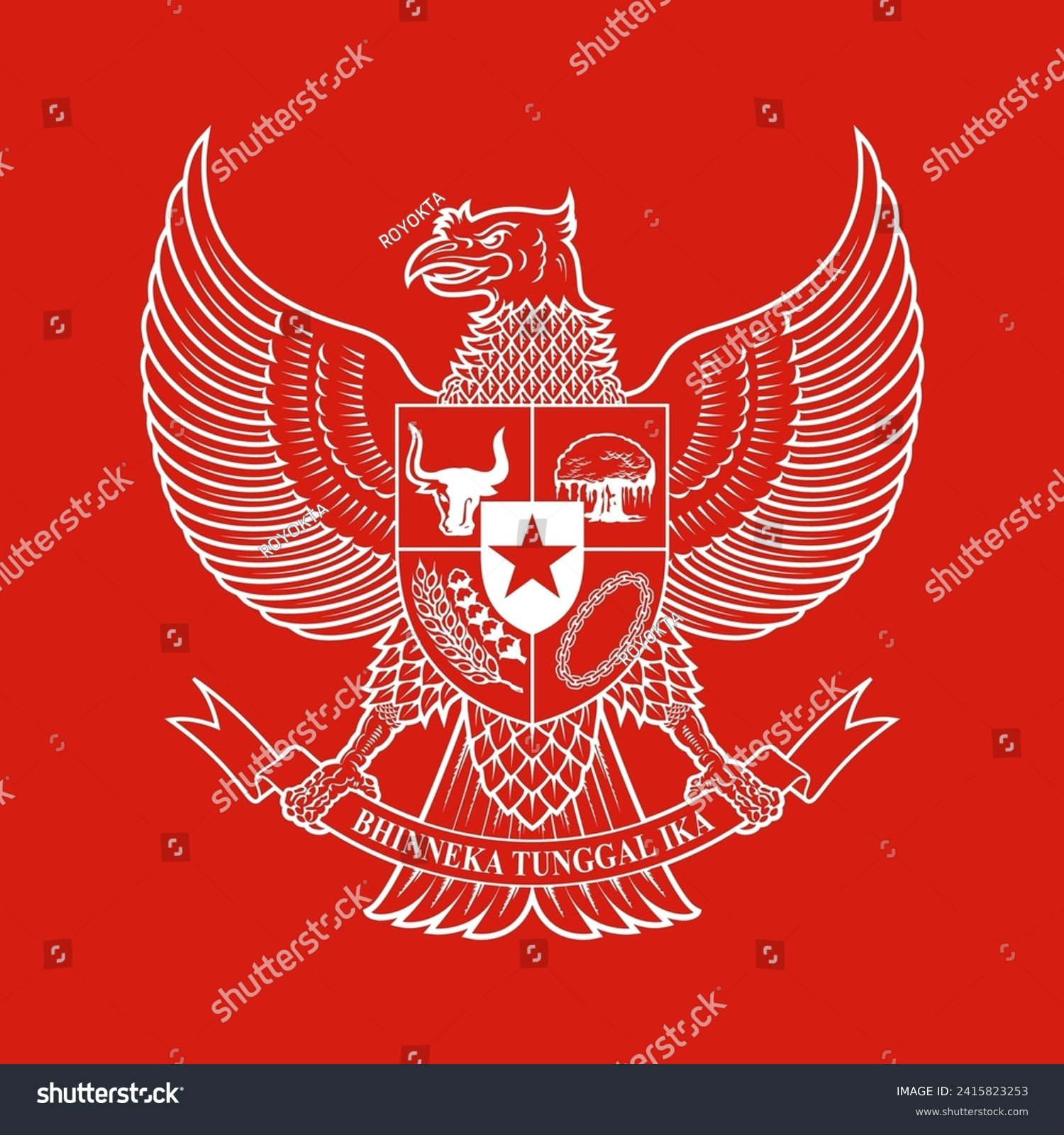 Garuda Pancasila, Symbol Of Indonesia Country. - Royalty Free Stock ...