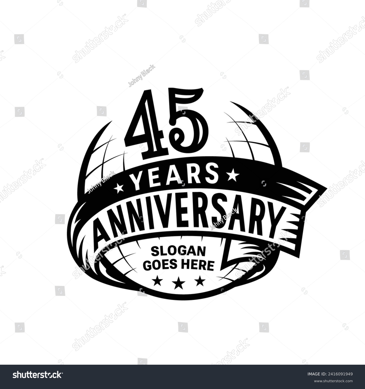 45 years anniversary design template. 45th logo. - Royalty Free Stock ...