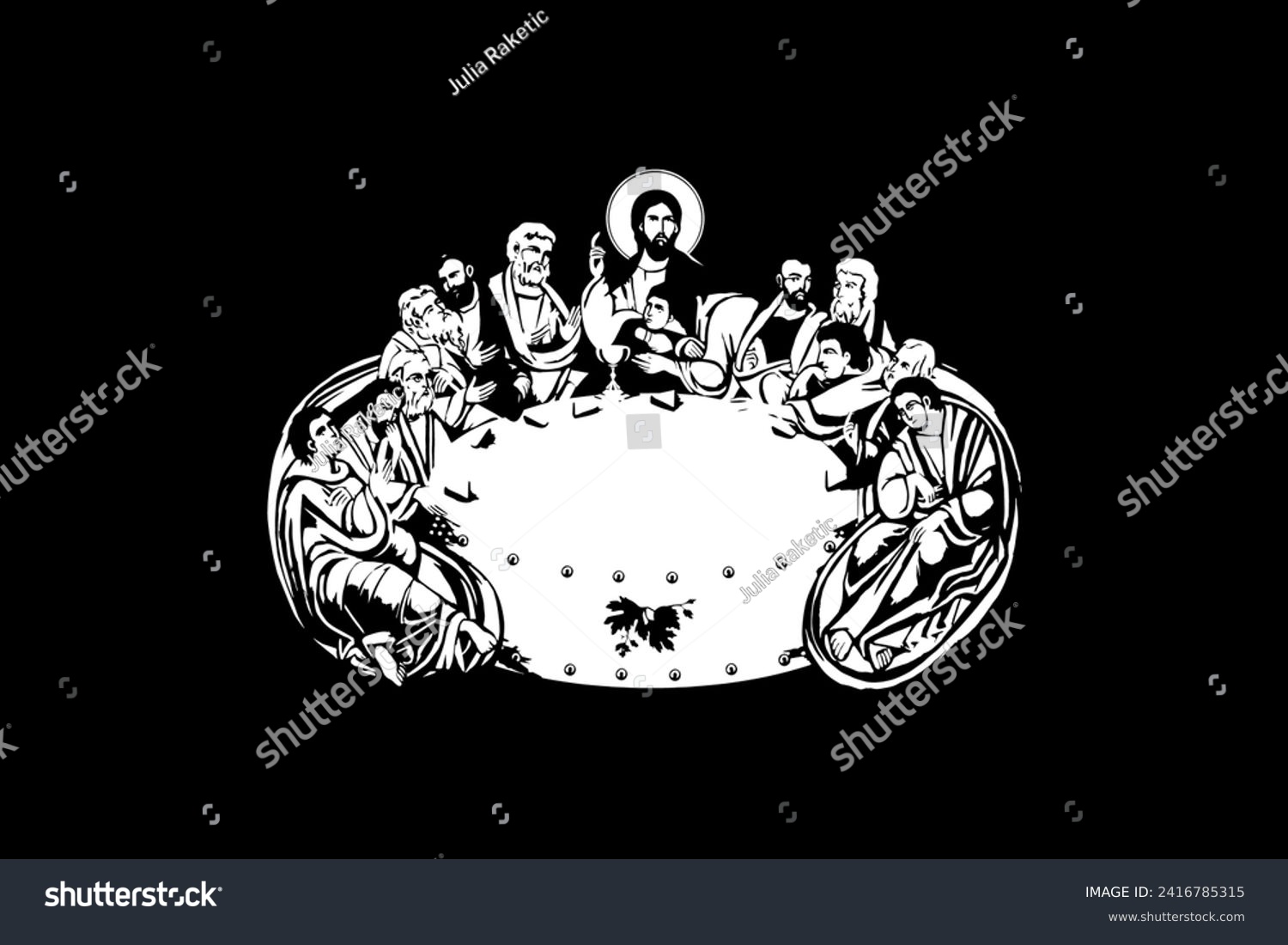 Traditional orthodox image of the Last Supper. - Royalty Free Stock ...