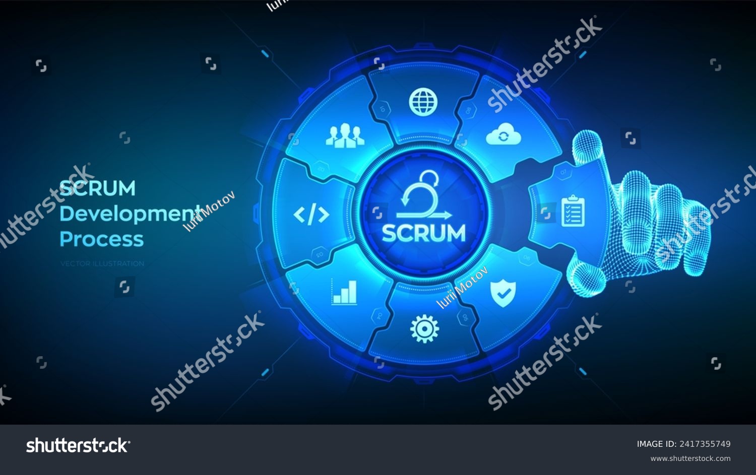 SCRUM. Agile development methodology process. - Royalty Free Stock ...