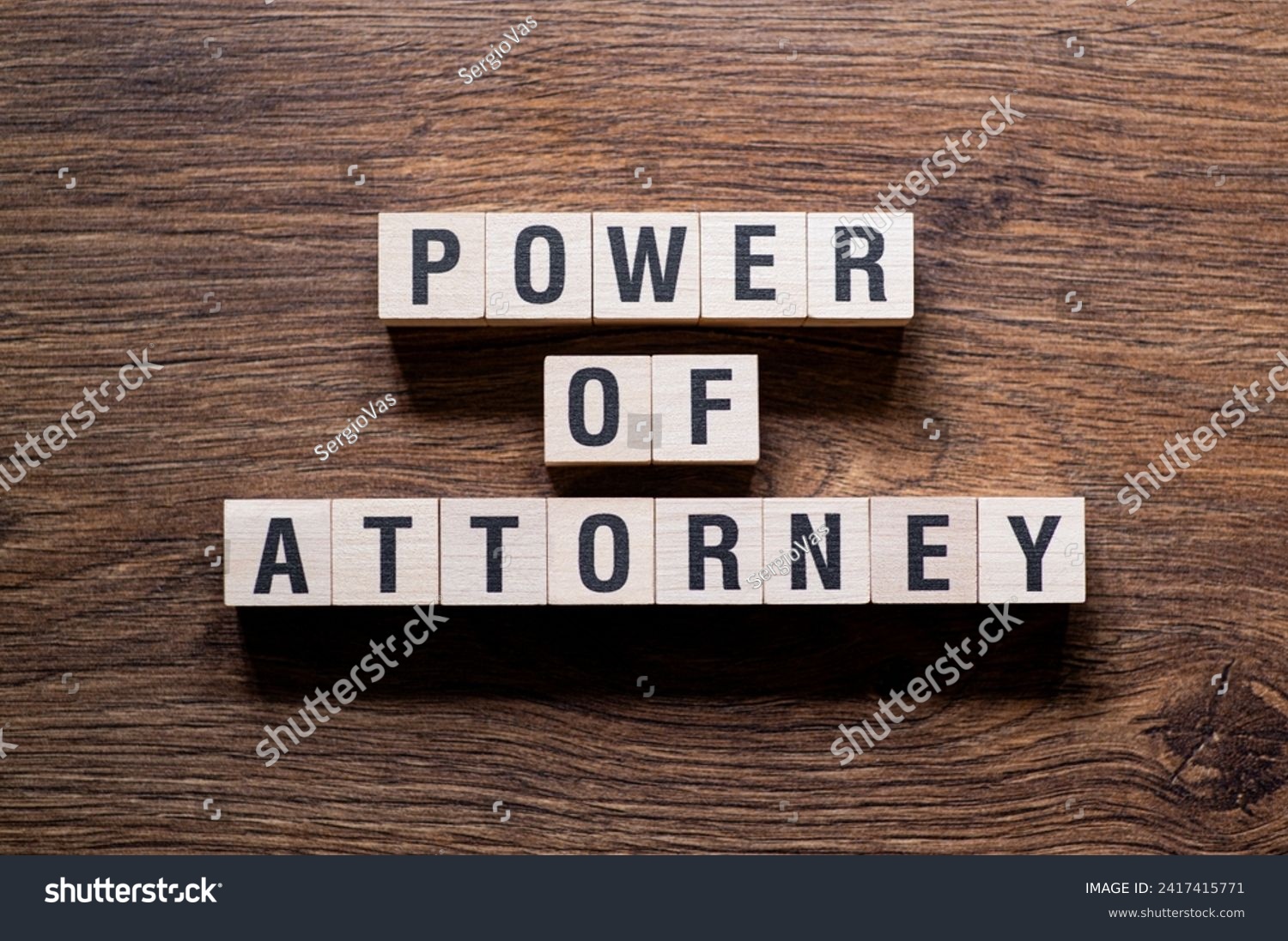Power of attorney - word concept on building blocks, text #2417415771