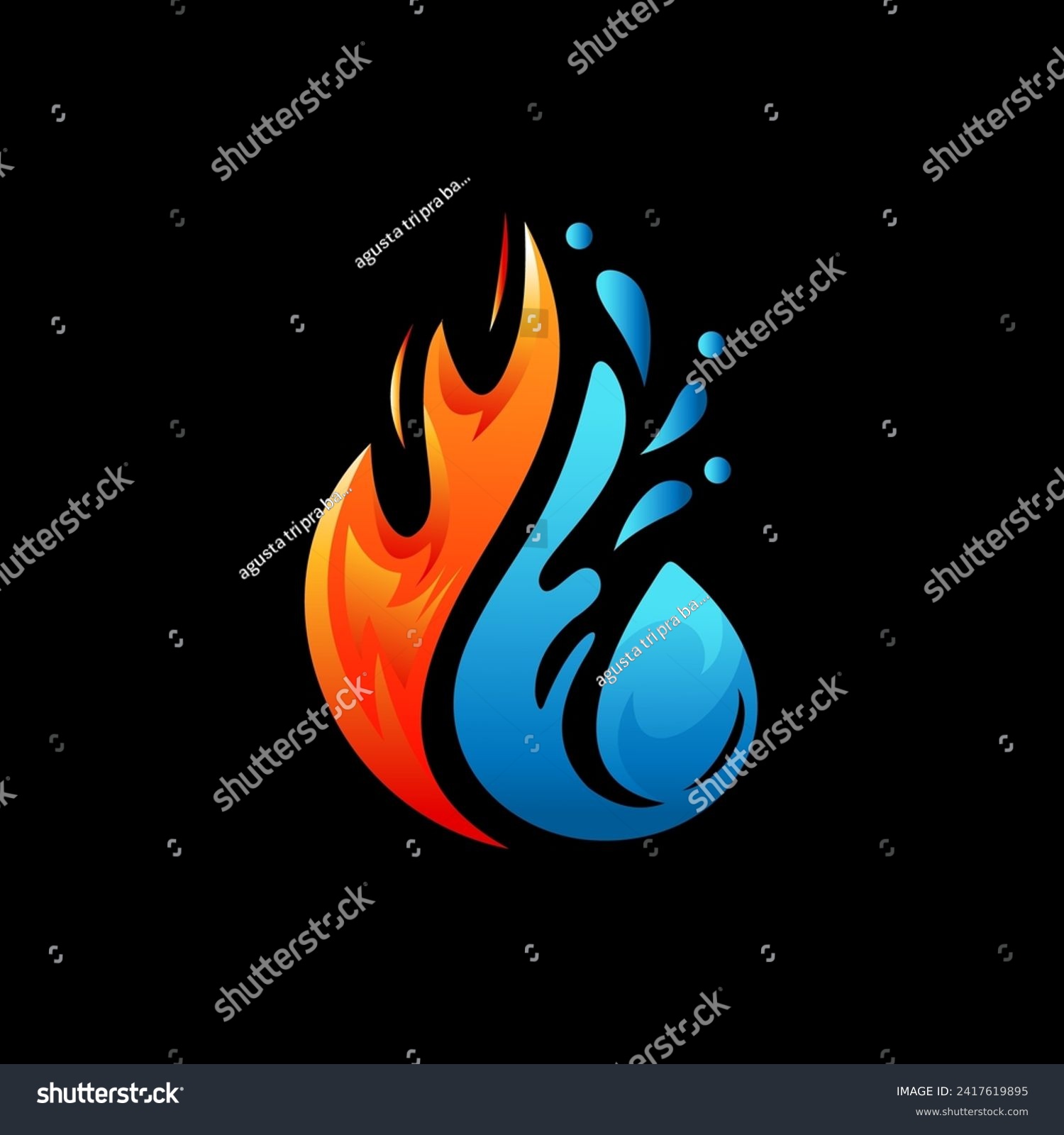 water drop and fire Logo Vector - Royalty Free Stock Vector 2417619895 ...