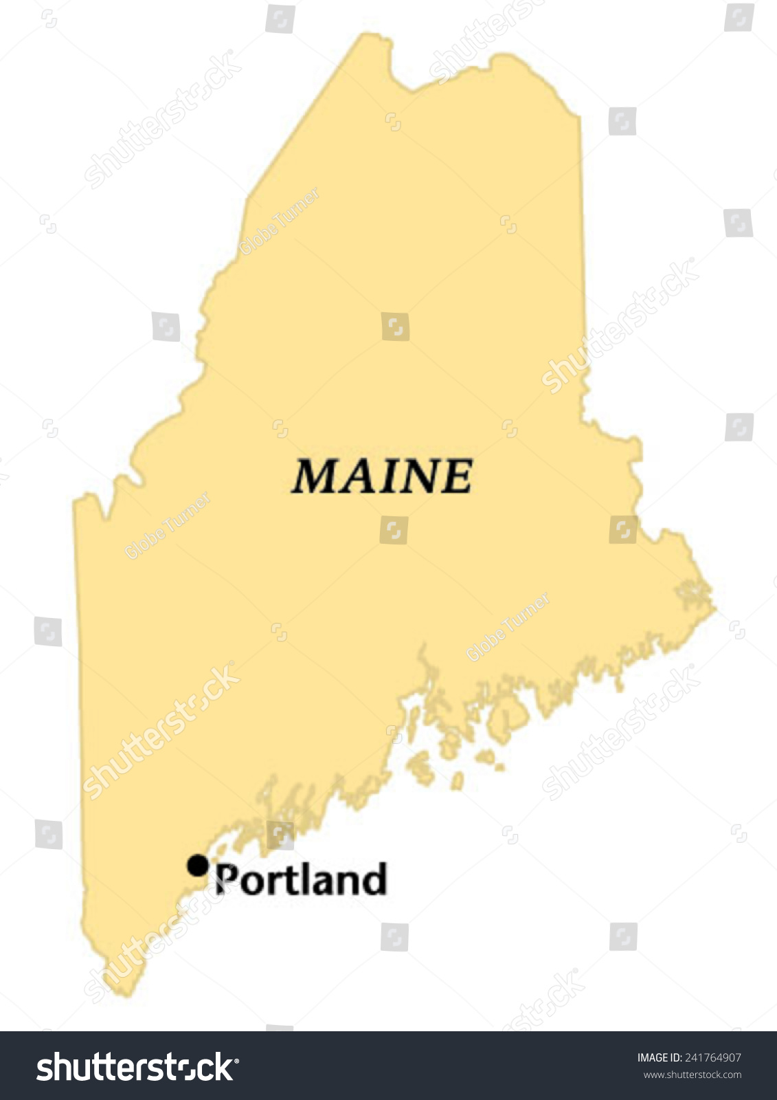 Portland, Maine locate map - Royalty Free Stock Vector 241764907 ...