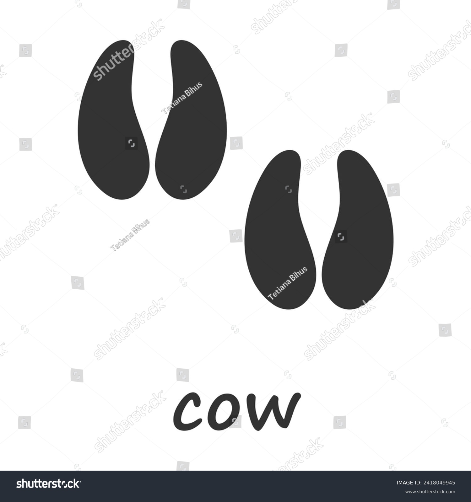 Cow hooves. Cow hoof print. Vector illustration. - Royalty Free Stock ...