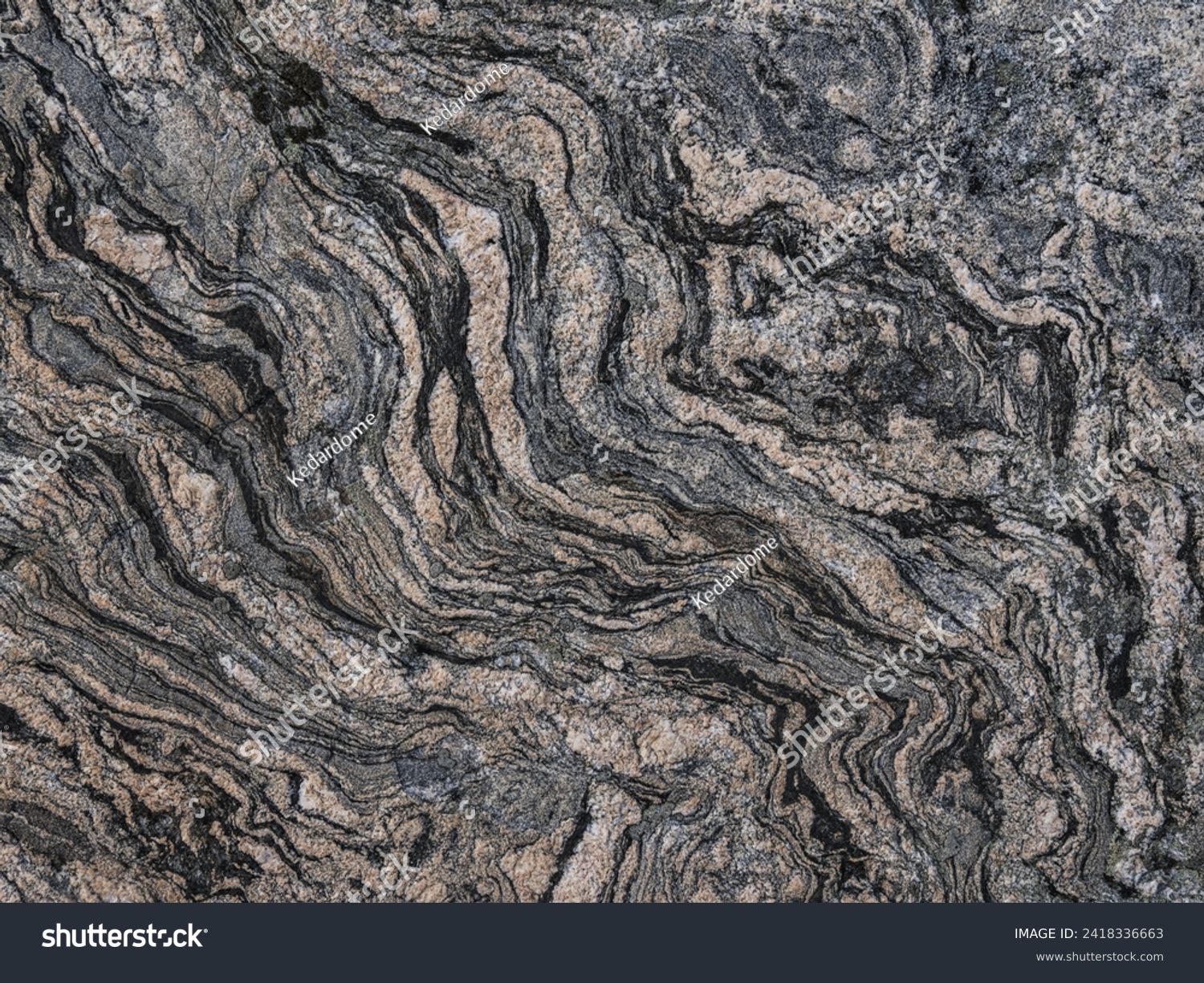 Intricate Patterns of Natural Swirled Rock Formation in Broad Daylight #2418336663