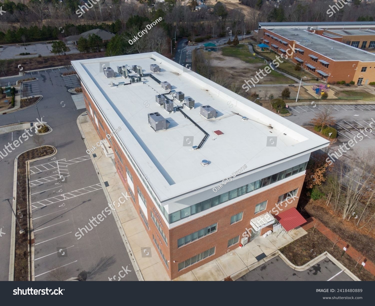 Drone Images of TPO Commercial Roofing #2418480889
