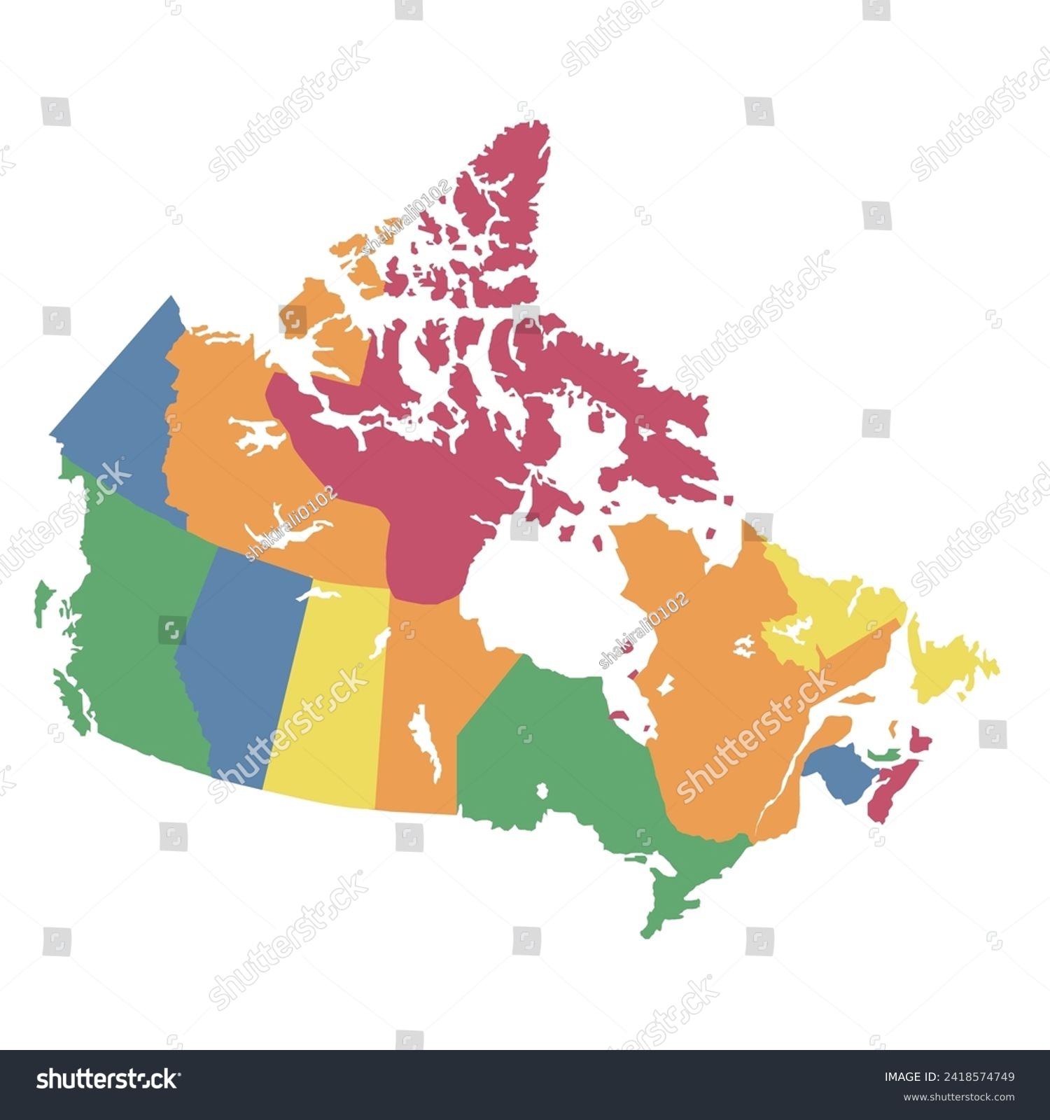 anada political map Canada is located on the - Royalty Free Stock ...