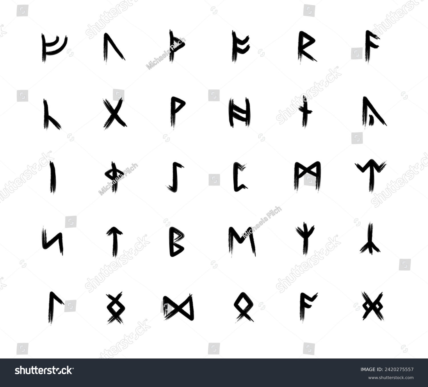 Full editable set of Runic alphabet known as - Royalty Free Stock ...