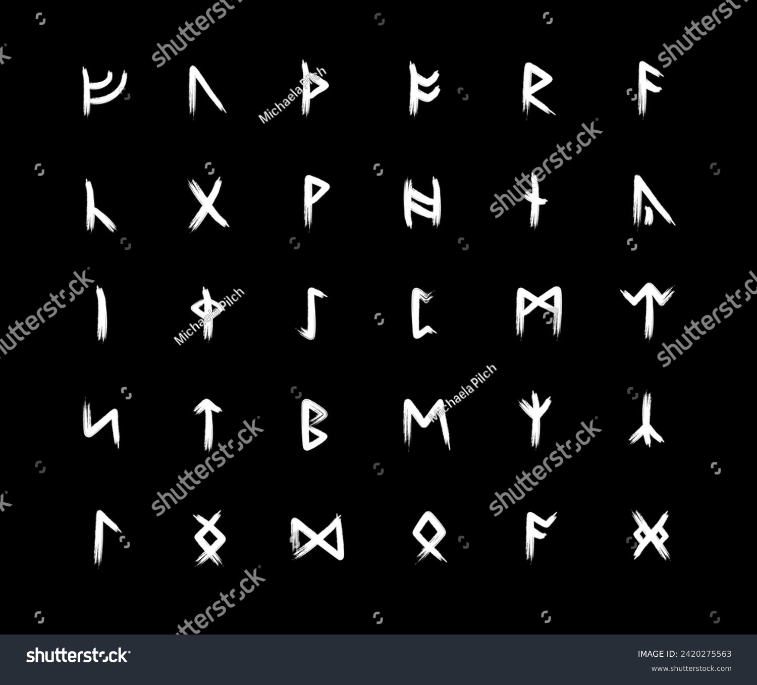 Full editable set of Runic alphabet known as - Royalty Free Stock ...