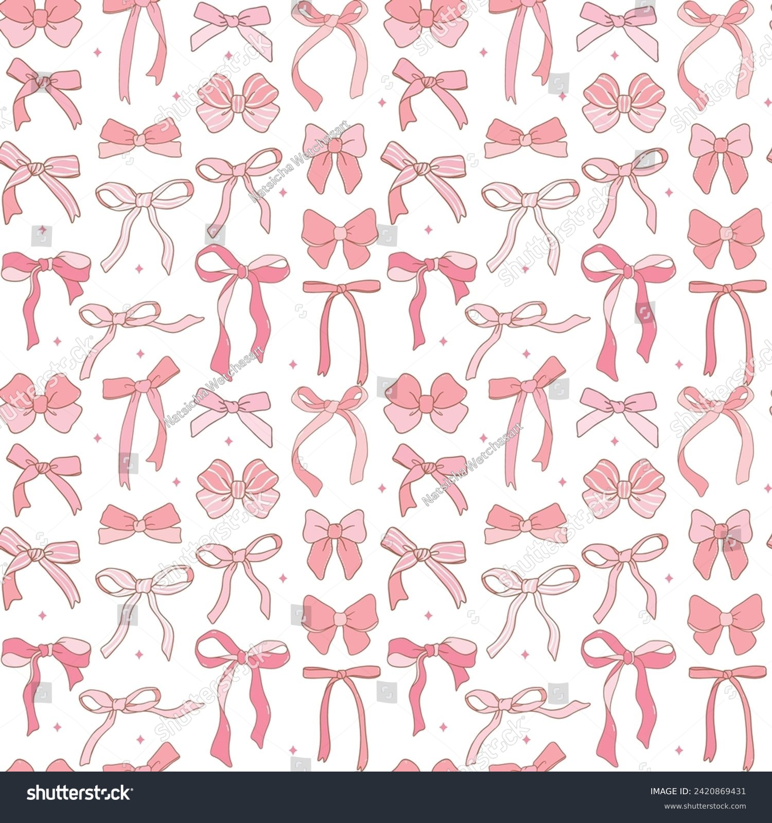 cute coquette aesthetic pattern seamless pink - Royalty Free Stock ...