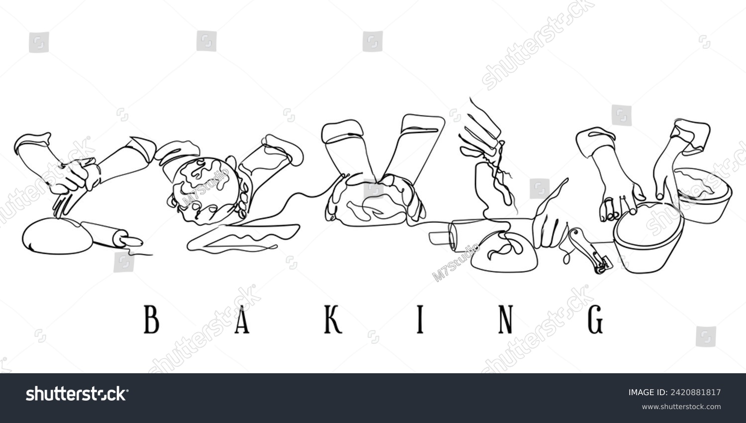 Hand Drawn Line Art Vector Of Home Made - Royalty Free Stock Vector ...