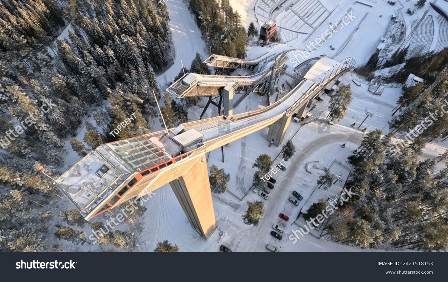 Bird's eye view of the ski jump in Lahti, Finland #2421518153