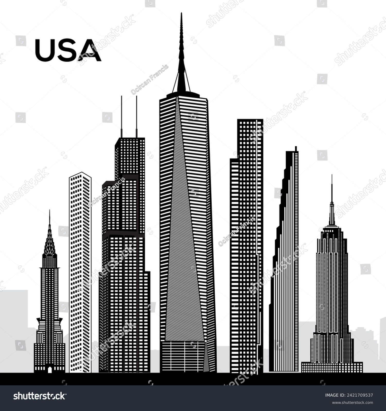 Iconic skyline silhouette captures the majesty - Royalty Free Stock ...