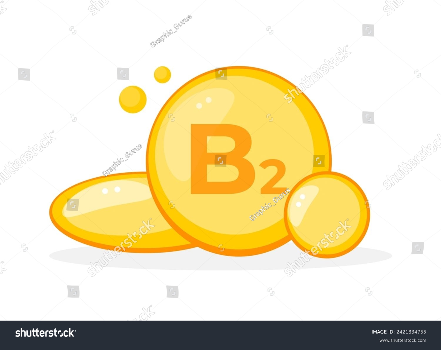 Stylized Vitamin B2 Riboflavin Supplement Royalty Free Stock Vector 2421834755