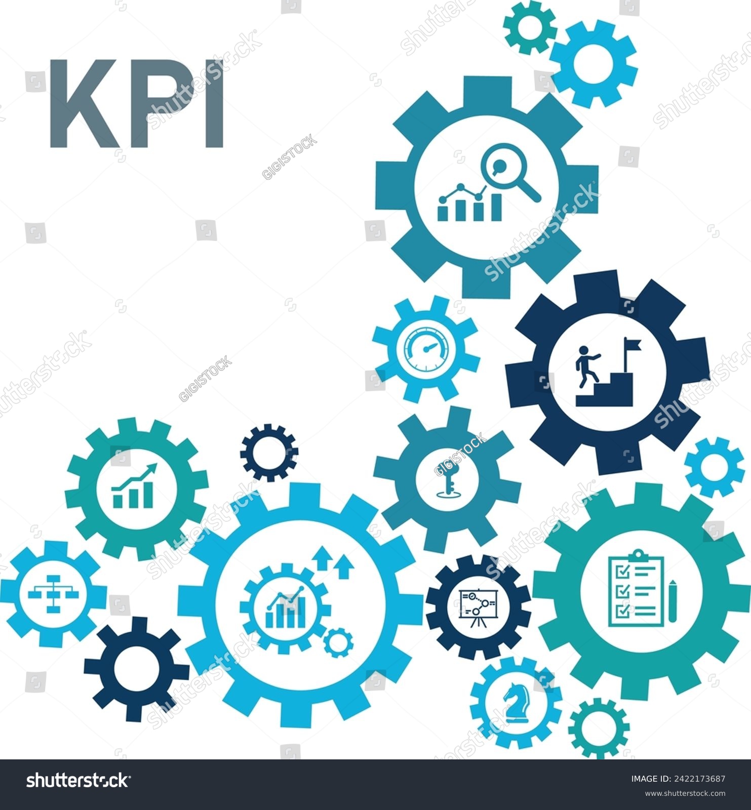 Banner KPI concept with icons. Key Performance - Royalty Free Stock ...