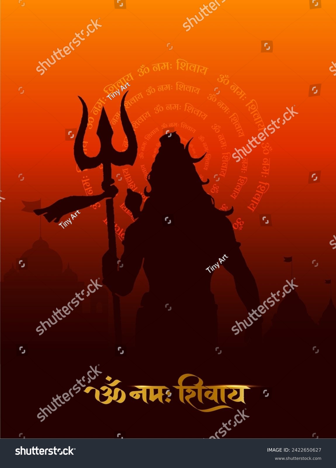 ‘Om Namah Shivay’ Hindi calligraphy, Lettering - Royalty Free Stock ...