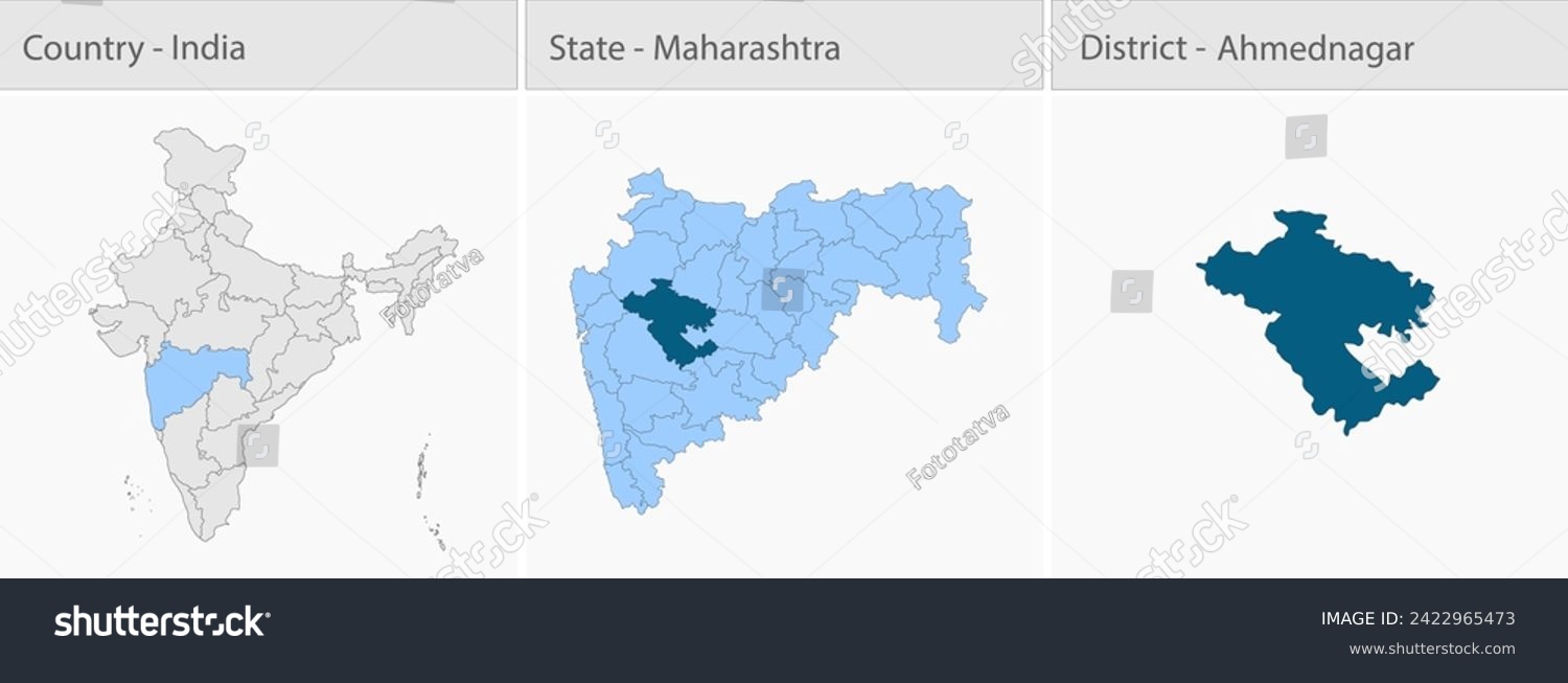 Ahmednagar Map, Ahmednagar district map, - Royalty Free Stock Vector ...