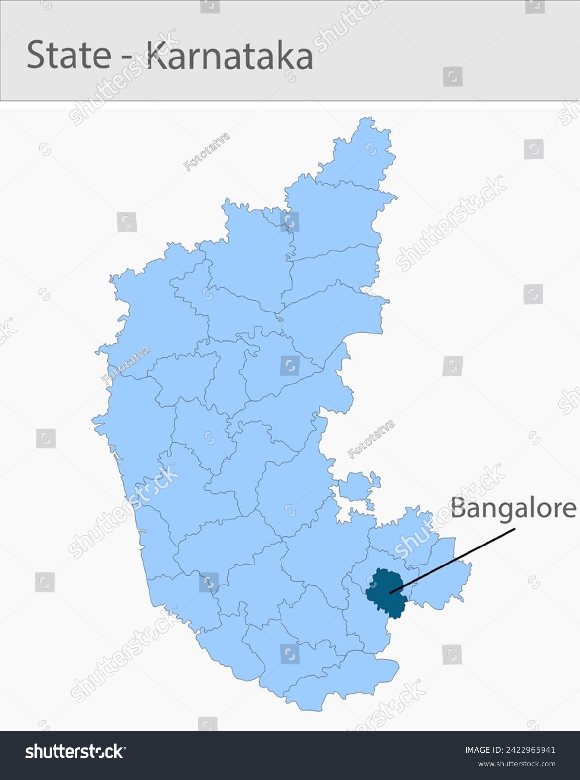 Bangalore Map Bangalore District Map Karnataka Royalty Free Stock