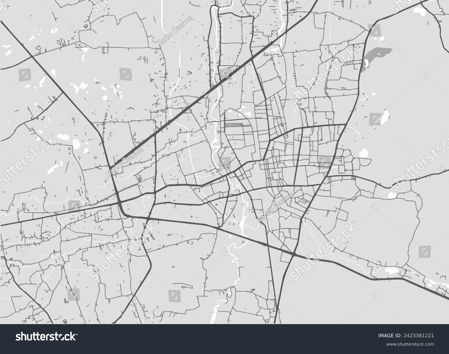 Vector city map of Hat Yai in Thailand with - Royalty Free Stock Vector ...