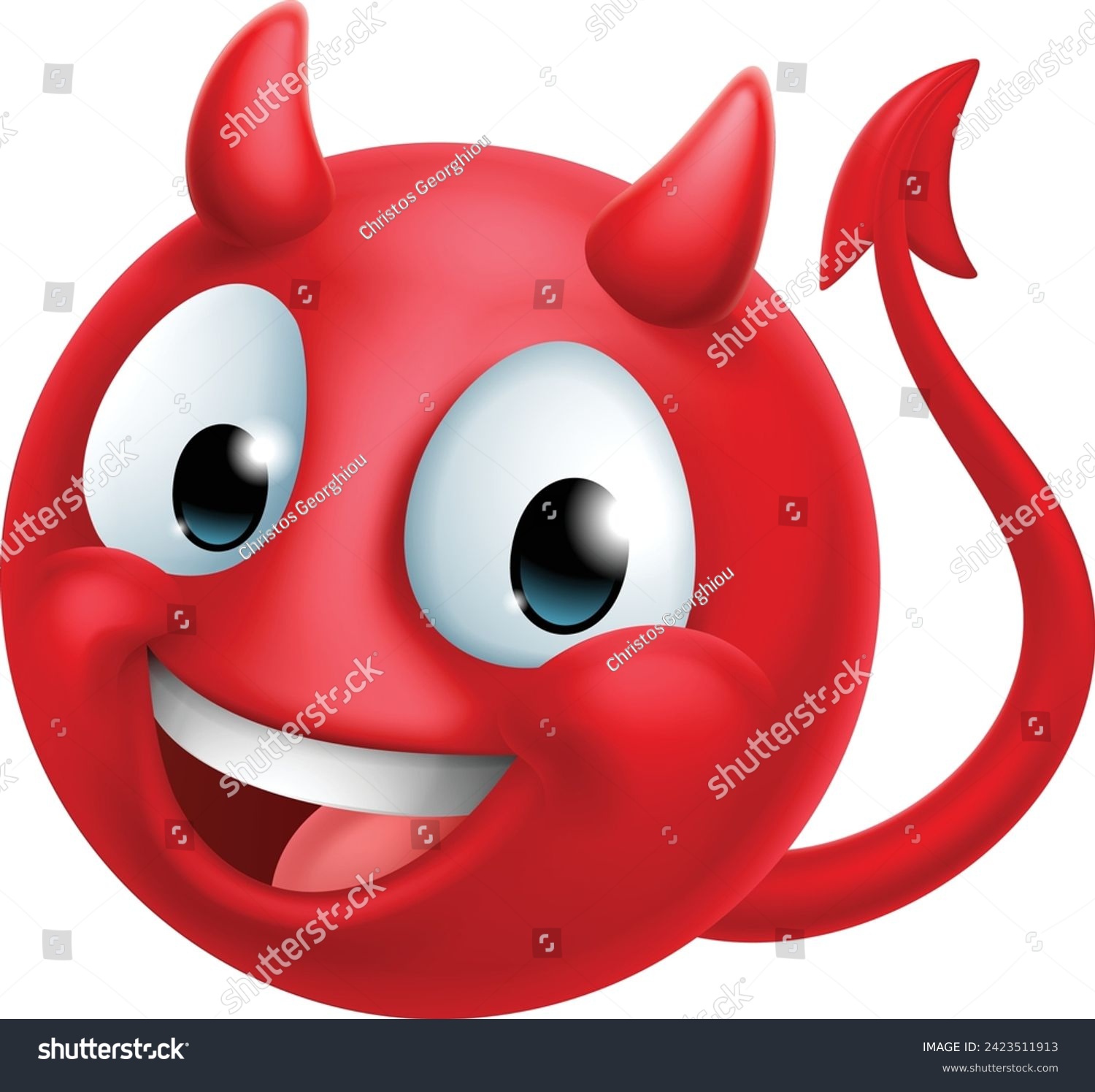 A red devil or satan emoji emoticon man face - Royalty Free Stock ...