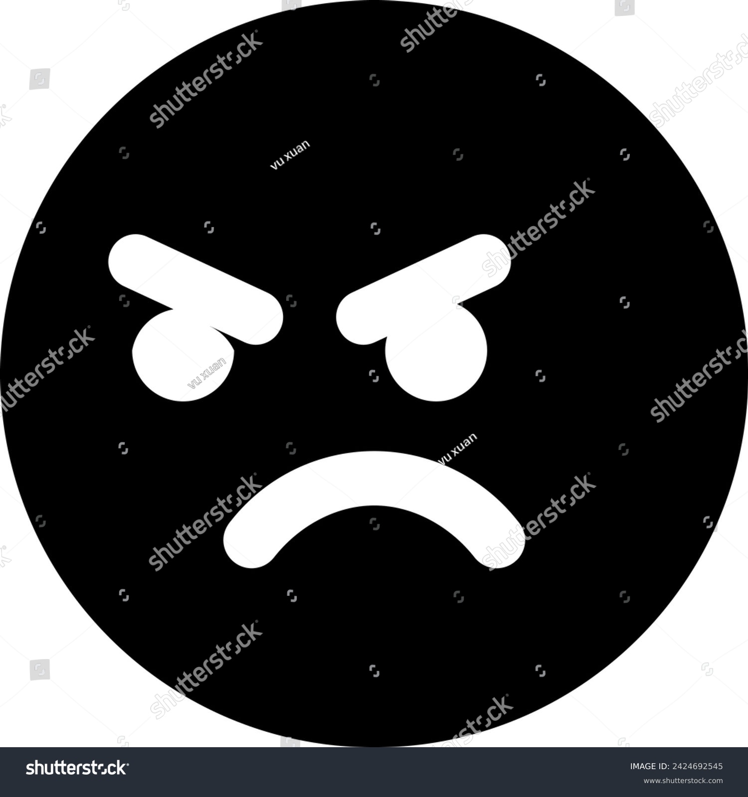 upset angry anger face emoji 21260 - Royalty Free Stock Vector ...