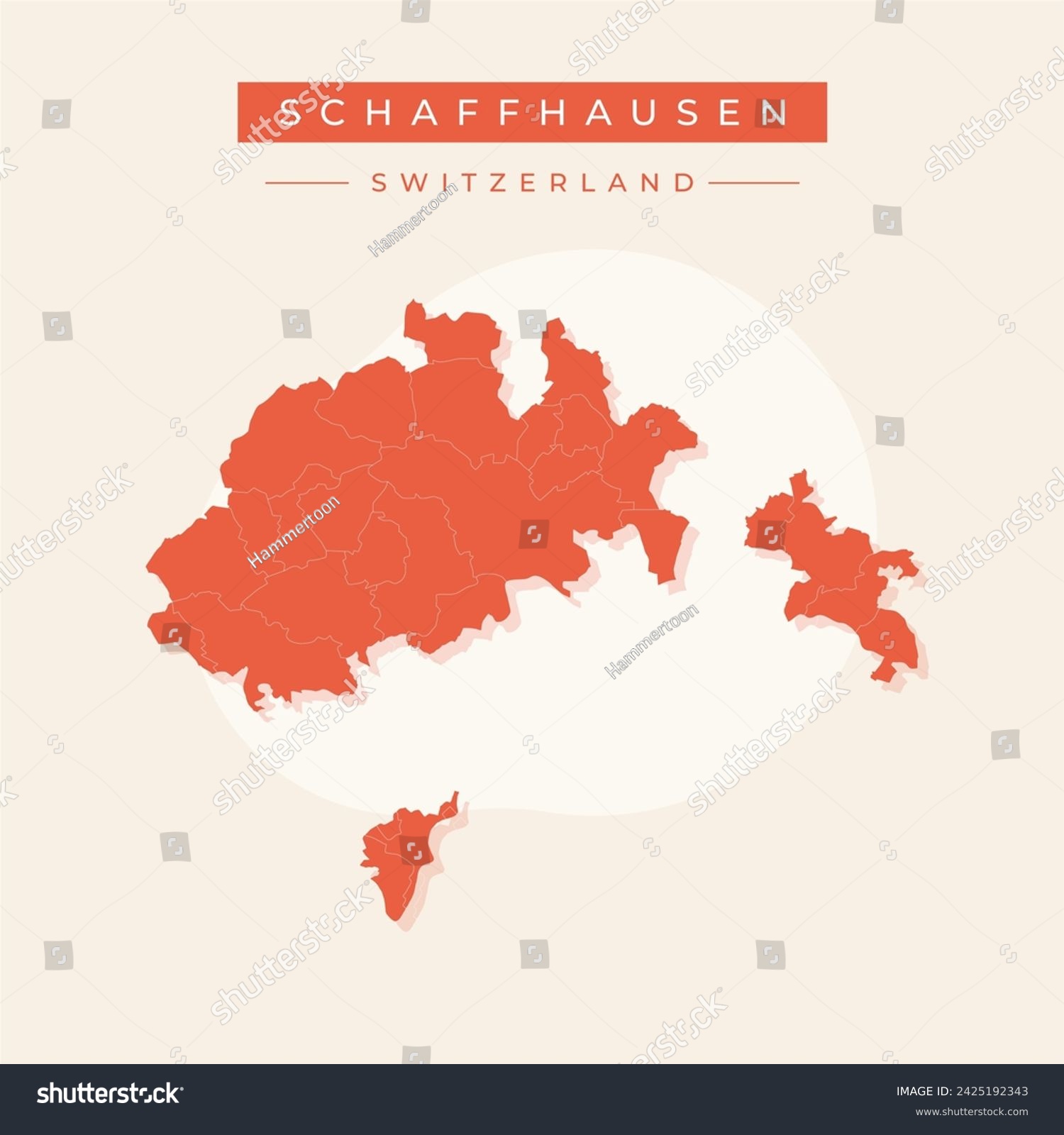 Schaffhausen Map, Cantons Of Switzerland. Vector - Royalty Free Stock ...