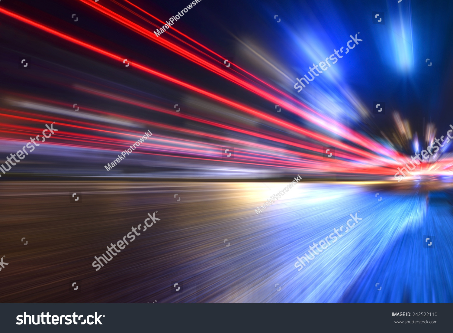 Blurred car lights, long exposure photo of traffic #242522110