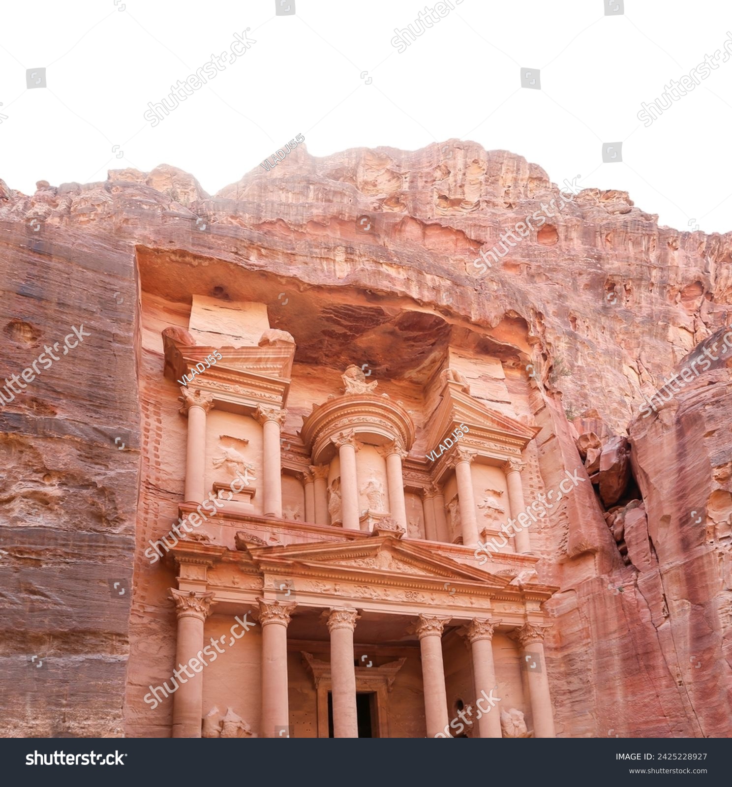 Al Khazneh or The Treasury (carved on white background). Petra, Jordan-- it is a symbol of Jordan, as well as Jordan's most-visited tourist attraction  #2425228927