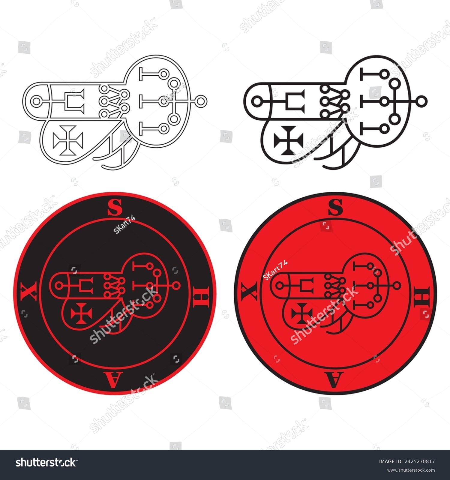 Sigil Of Shax Vector Illustration. Goetia Demon - Royalty Free Stock ...