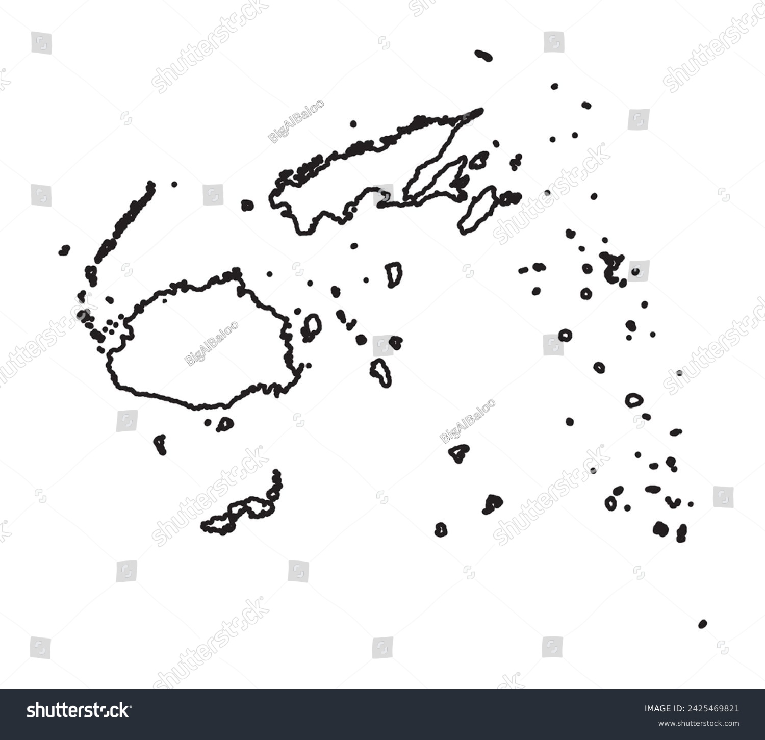 Map outline silhouette of the country islands of - Royalty Free Stock ...