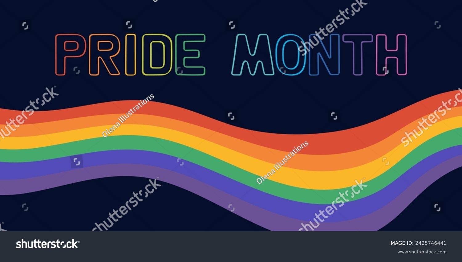 Pride Month banner. LGBT flag wave rainbow - Royalty Free Stock Vector ...