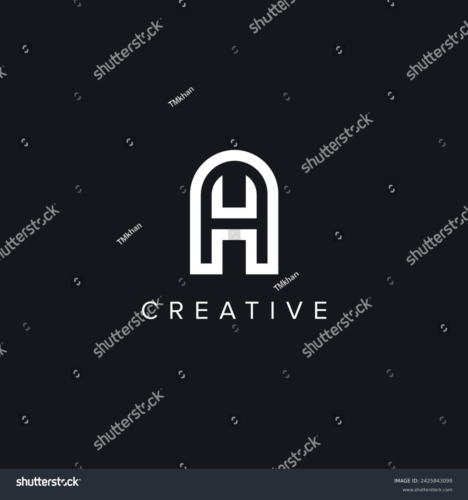 Alphabet Letters AH HA Creative Logo Initial - Royalty Free Stock ...